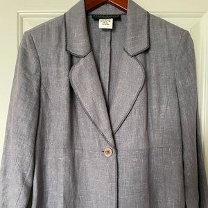 Pale grey- blue Linen Tailored Blazer